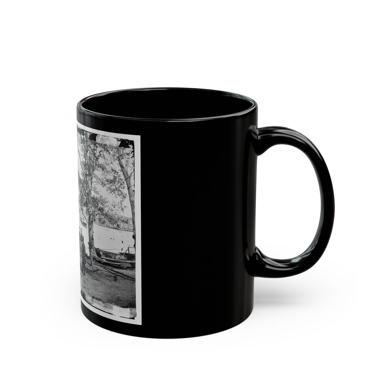 Washington, D.C. Guards At Ferry Landing On Mason's Island Examining A Pass (U.S. Civil War) Black Coffee Mug-The Sticker Space