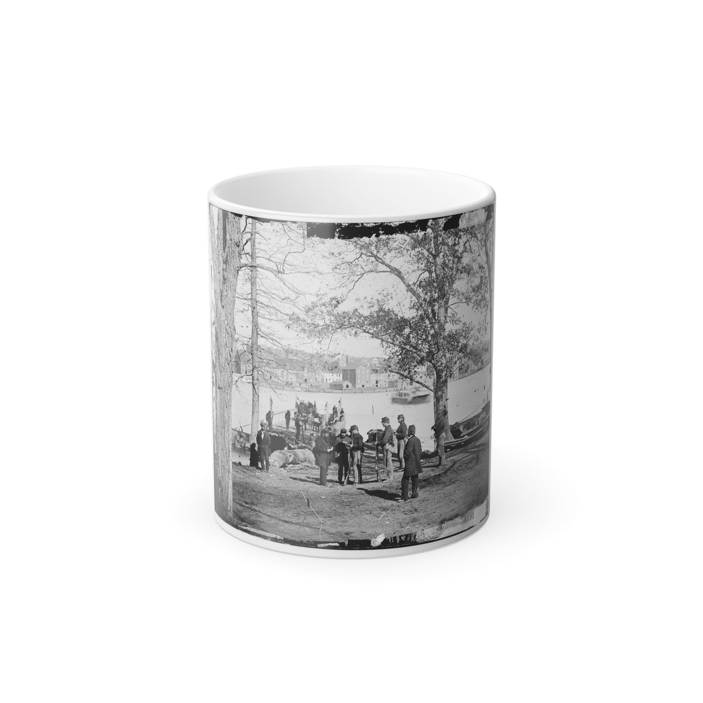 Washington, D.C. Guards at Ferry Landing on Mason's Island Examining a Pass (U.S. Civil War) Color Morphing Mug 11oz-11oz-The Sticker Space