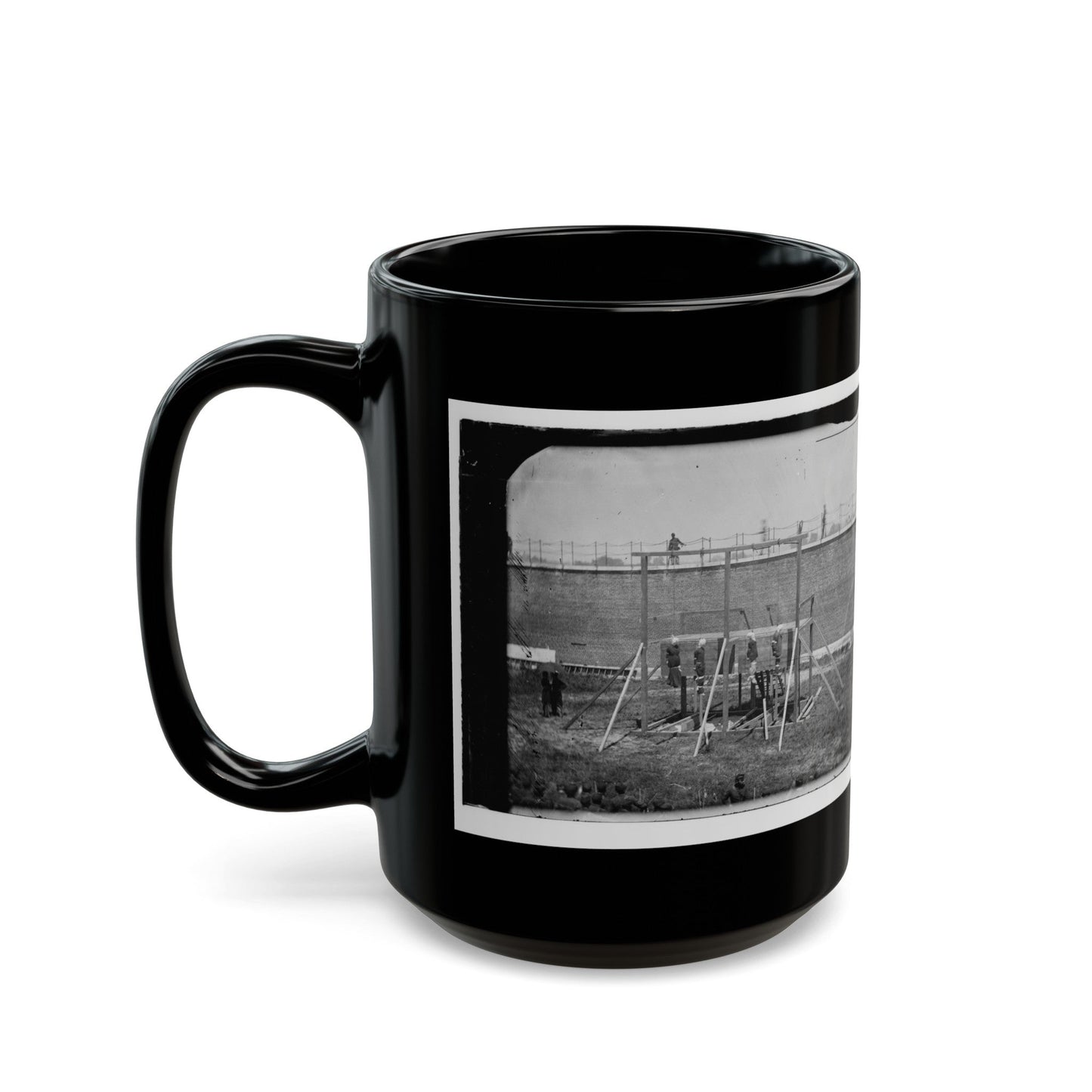 Washington, D.C. Hanging Bodies Of The Conspirators; Guards Only In Yard (U.S. Civil War) Black Coffee Mug-The Sticker Space