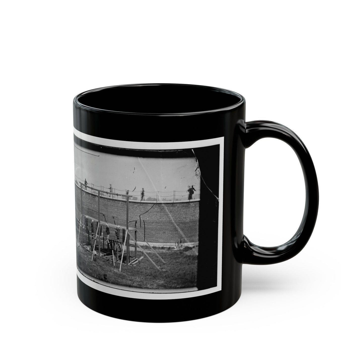 Washington, D.C. Hanging Bodies Of The Conspirators; Guards Only In Yard (U.S. Civil War) Black Coffee Mug-The Sticker Space