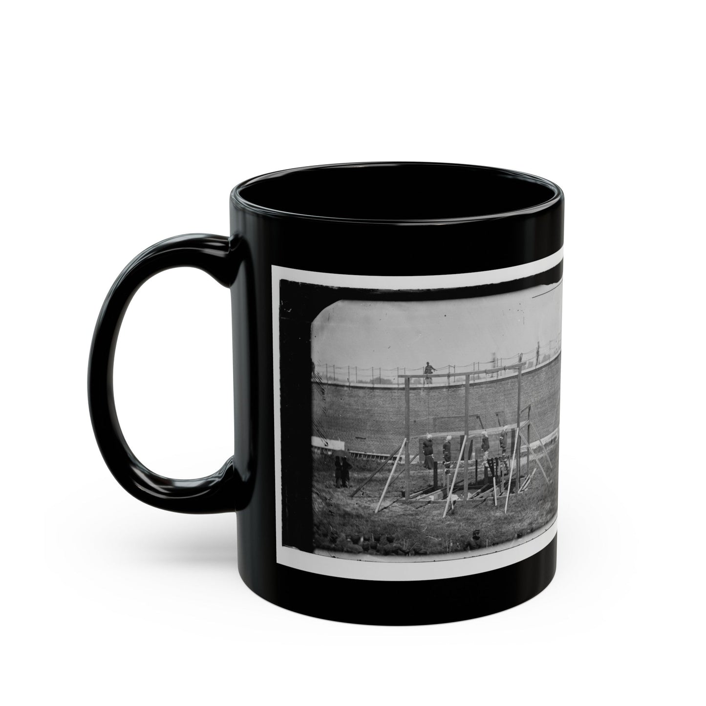 Washington, D.C. Hanging Bodies Of The Conspirators; Guards Only In Yard (U.S. Civil War) Black Coffee Mug-The Sticker Space