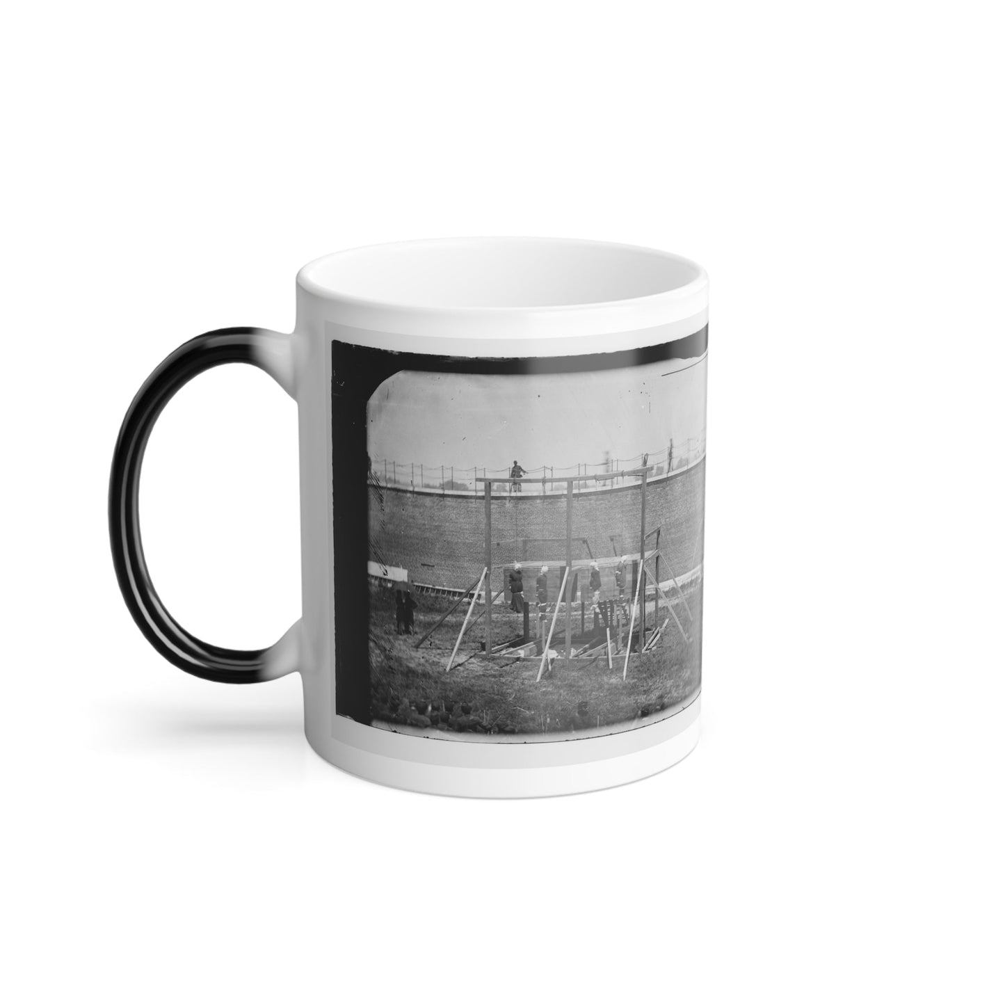 Washington, D.C. Hanging Bodies of the Conspirators; Guards Only in Yard (U.S. Civil War) Color Morphing Mug 11oz-11oz-The Sticker Space