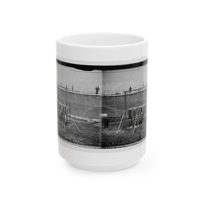 Washington, D.C. Hanging Bodies Of The Conspirators; Guards Only In Yard (U.S. Civil War) White Coffee Mug-15oz-The Sticker Space