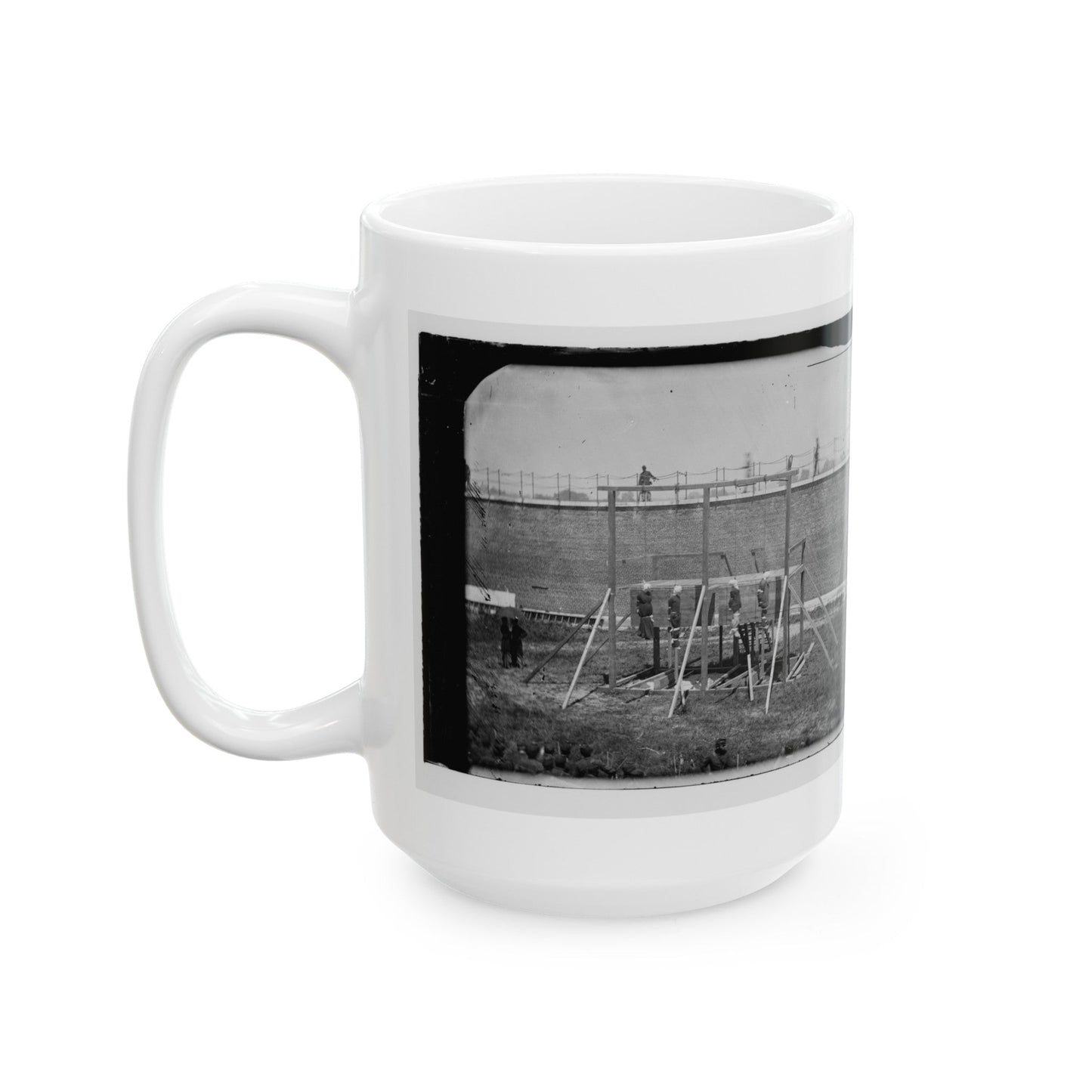 Washington, D.C. Hanging Bodies Of The Conspirators; Guards Only In Yard (U.S. Civil War) White Coffee Mug-The Sticker Space
