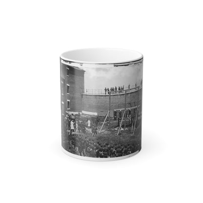 Washington, D.C. Hanging Hooded Bodies of the Four Conspirators; Crowd Departing (U.S. Civil War) Color Morphing Mug 11oz-11oz-The Sticker Space