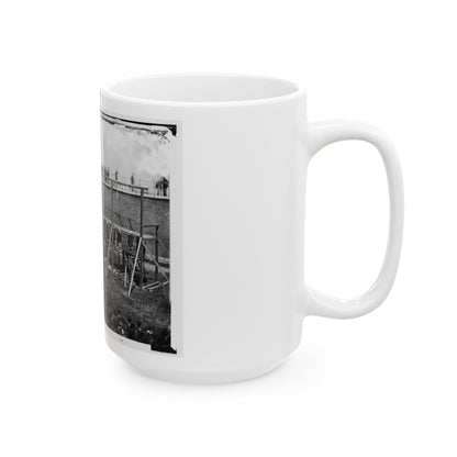 Washington, D.C. Hanging Hooded Bodies Of The Four Conspirators; Crowd Departing (U.S. Civil War) White Coffee Mug-The Sticker Space