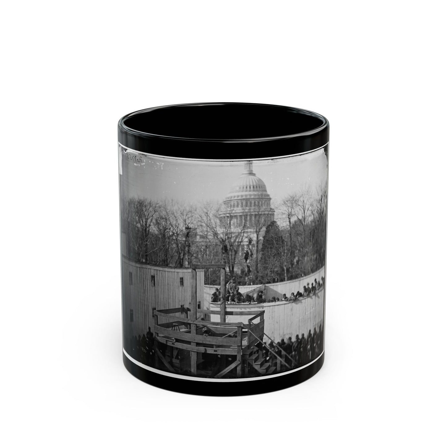 Washington, D.C. Hooded Body Of Captain Wirz Hanging From The Scaffold (U.S. Civil War) Black Coffee Mug-11oz-The Sticker Space