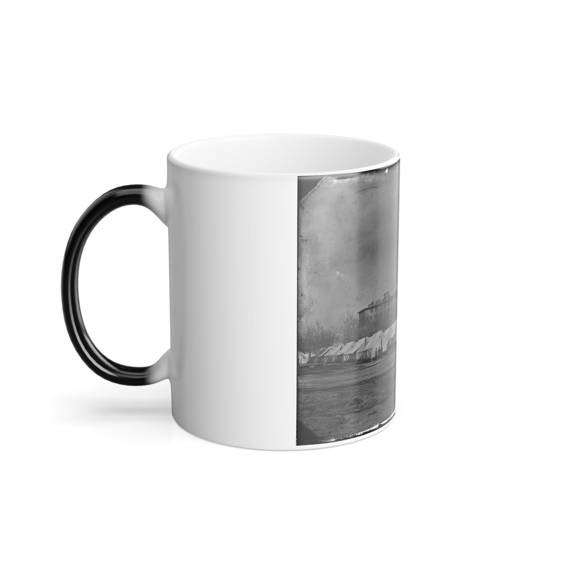 Washington, D.C. Hospital Tents at Camp Carver, With Columbian College Building (U.S. Civil War) Color Morphing Mug 11oz-11oz-The Sticker Space