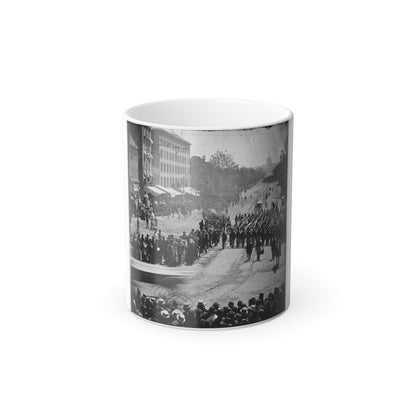 Washington, D.C. Infantry Unit With Fixed Bayonets Followed by Ambulances Passing on Pennsylvania Avenue Near the Treasury (U.S. Civil War) Color Morphing Mug 11oz-11oz-The Sticker Space