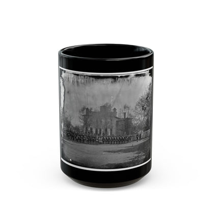 Washington, D.C. Marine Battalion In Front Of Commandant's House At The Marine Barracks (U.S. Civil War) Black Coffee Mug-15oz-The Sticker Space