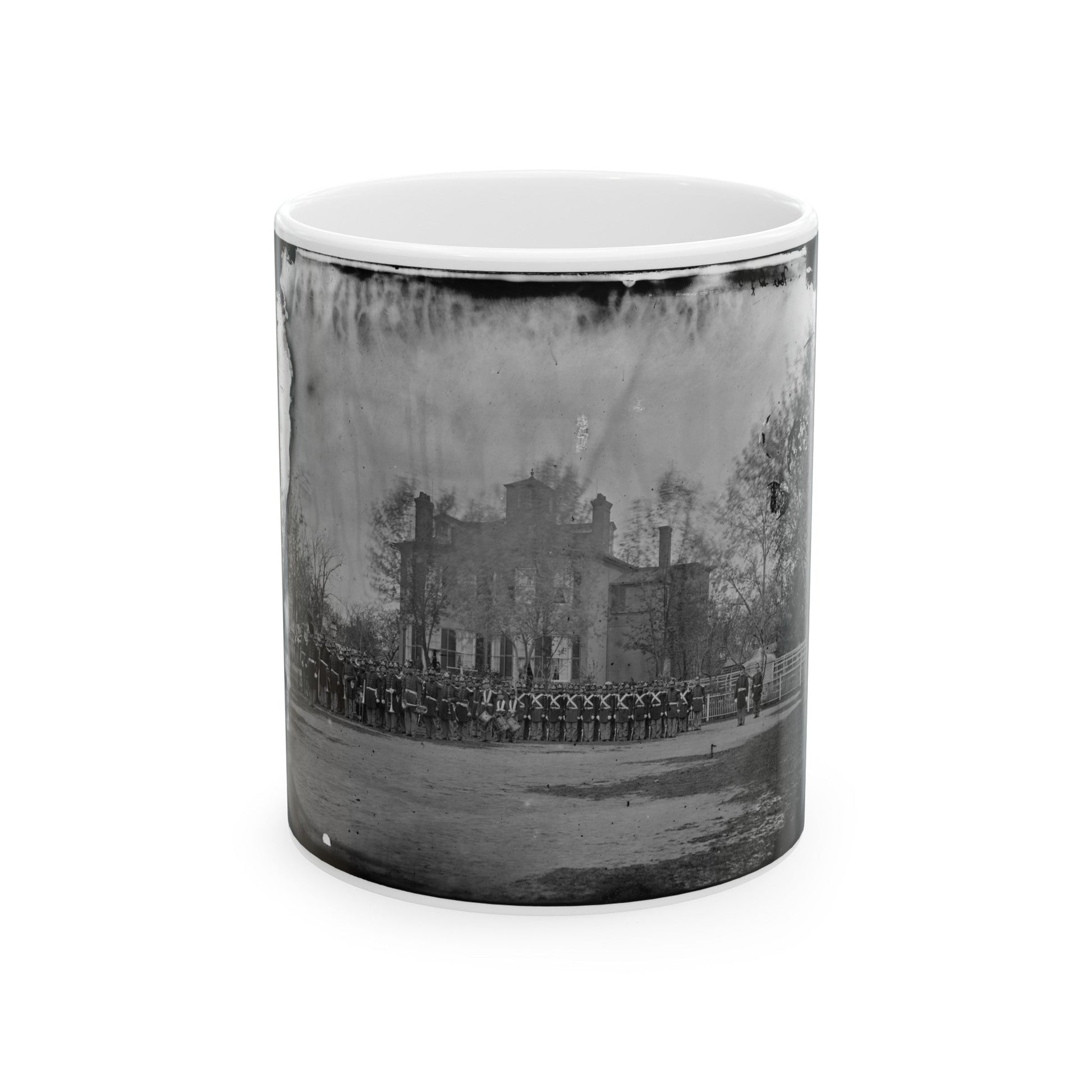 Washington, D.C. Marine Battalion In Front Of Commandant's House At The Marine Barracks (U.S. Civil War) White Coffee Mug-11oz-The Sticker Space