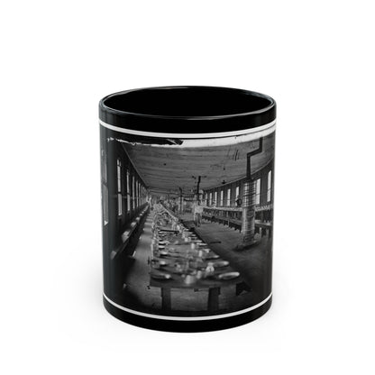 Washington, D.C. Mess Hall At Harewood Hospital, Heated By Elaborate Stoves (U.S. Civil War) Black Coffee Mug-11oz-The Sticker Space