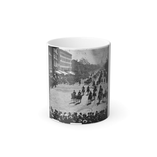 Washington, D.C. Mounted Officers and Unidentified Units Passing on Pennsylvania Avenue Near the Treasury (U.S. Civil War) Color Morphing Mug 11oz-11oz-The Sticker Space