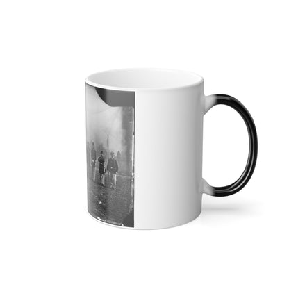Washington, D.C. Officers of the U.S. Treasury Battalion; Uncompleted Washington Monument in Left Background (U.S. Civil War) Color Morphing Mug 11oz-11oz-The Sticker Space