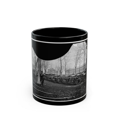 Washington, D.C. Park Of Wiard Guns At The Arsenal; Another View.  H.L. Stuart Against Tree (U.S. Civil War) Black Coffee Mug