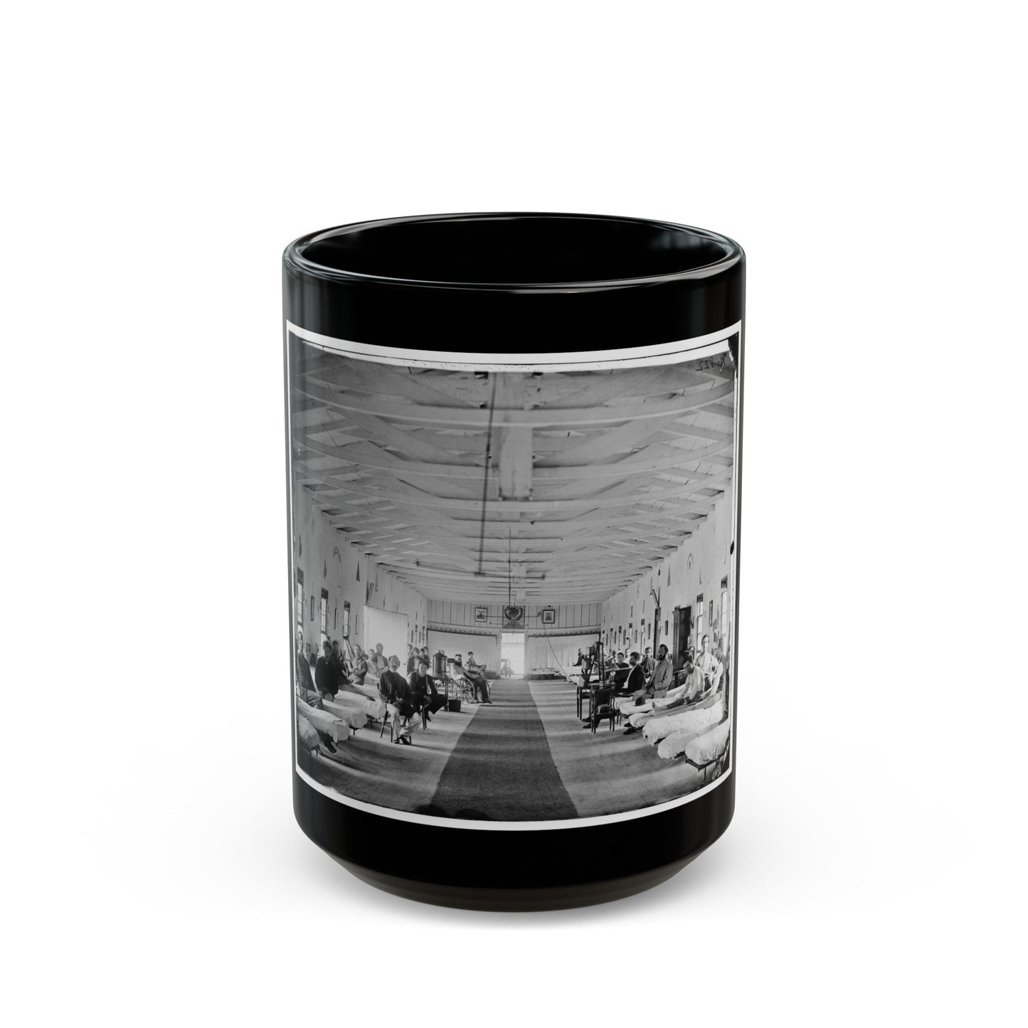 Washington, D.C. Patients In Ward K Of Armory Square Hospital (U.S. Civil War) Black Coffee Mug-15oz-The Sticker Space