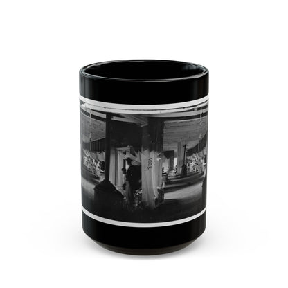 Washington, D.C. Patients In Ward Of Harewood Hospital; Mosquito Nets Over Beds (U.S. Civil War) Black Coffee Mug-15oz-The Sticker Space