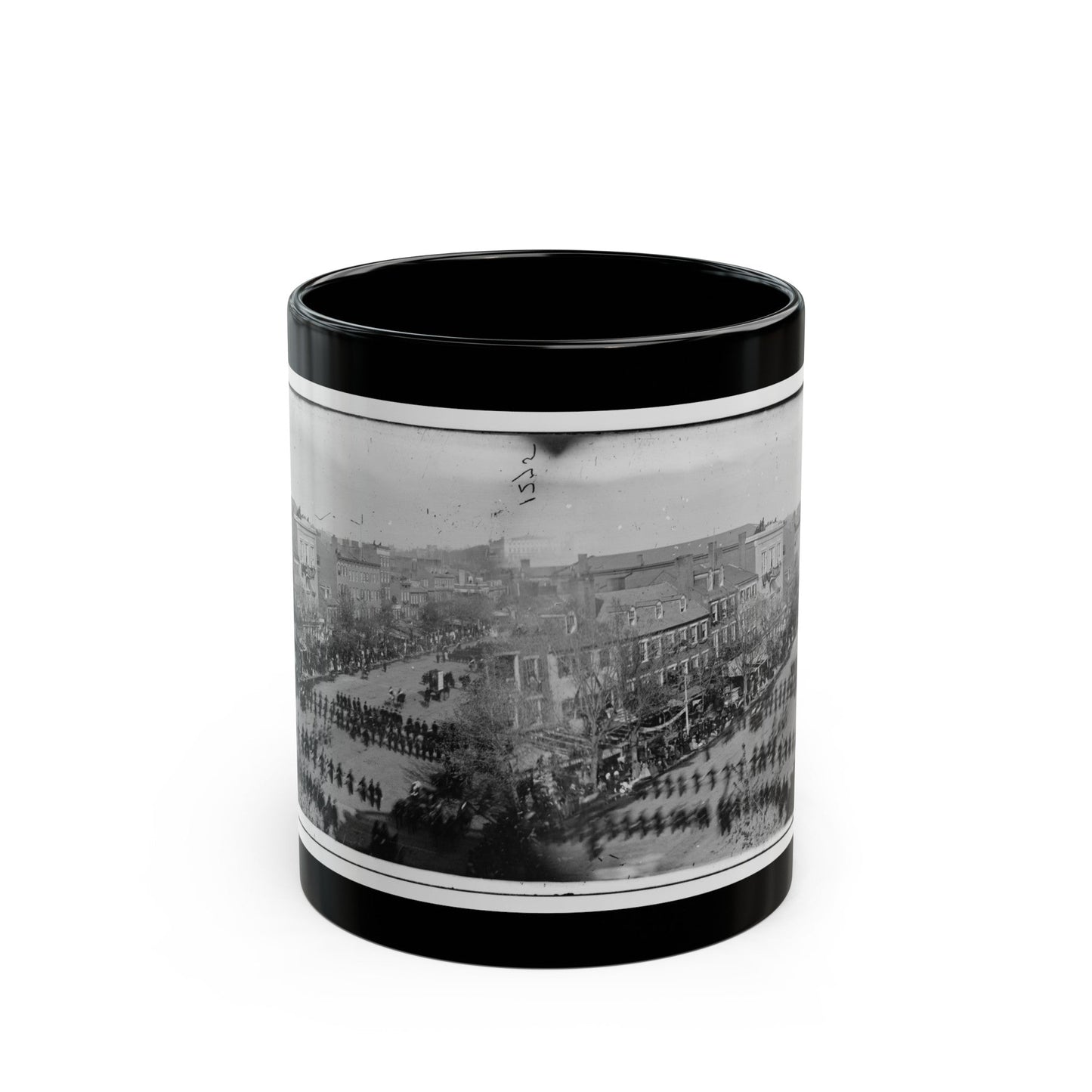 Washington, D.C. President Lincoln's Funeral Procession On Pennsylvania Avenue; Another View (U.S. Civil War) Black Coffee Mug-11oz-The Sticker Space