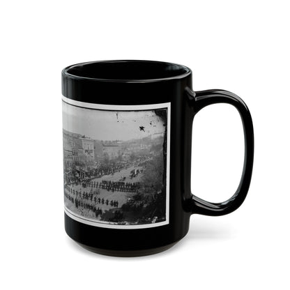 Washington, D.C. President Lincoln's Funeral Procession On Pennsylvania Avenue; Another View (U.S. Civil War) Black Coffee Mug-The Sticker Space