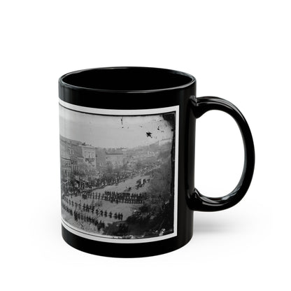 Washington, D.C. President Lincoln's Funeral Procession On Pennsylvania Avenue; Another View (U.S. Civil War) Black Coffee Mug-The Sticker Space