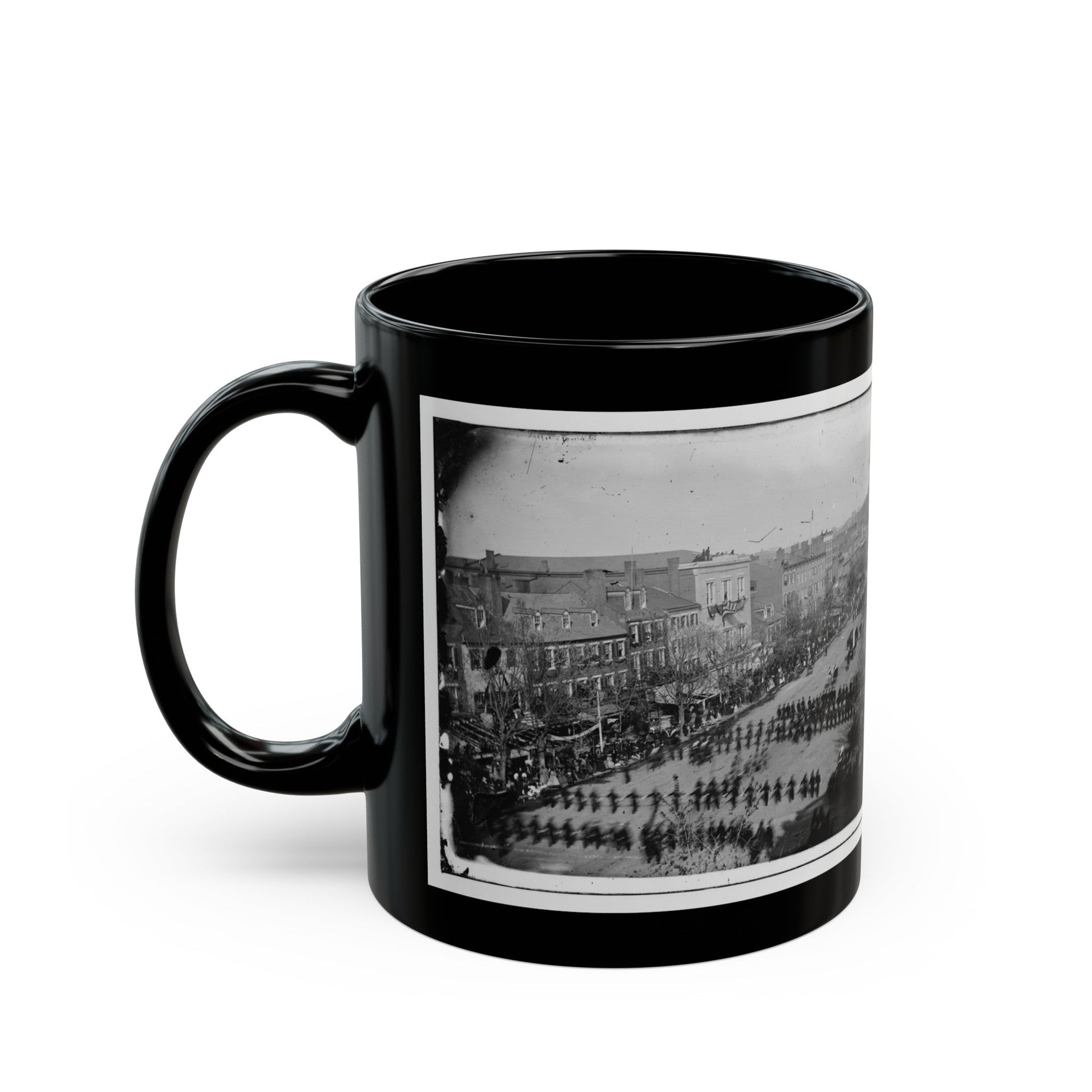 Washington, D.C. President Lincoln's Funeral Procession On Pennsylvania Avenue; Another View (U.S. Civil War) Black Coffee Mug-The Sticker Space