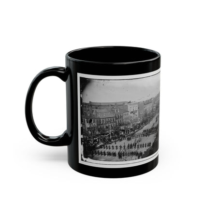 Washington, D.C. President Lincoln's Funeral Procession On Pennsylvania Avenue; Another View (U.S. Civil War) Black Coffee Mug-The Sticker Space