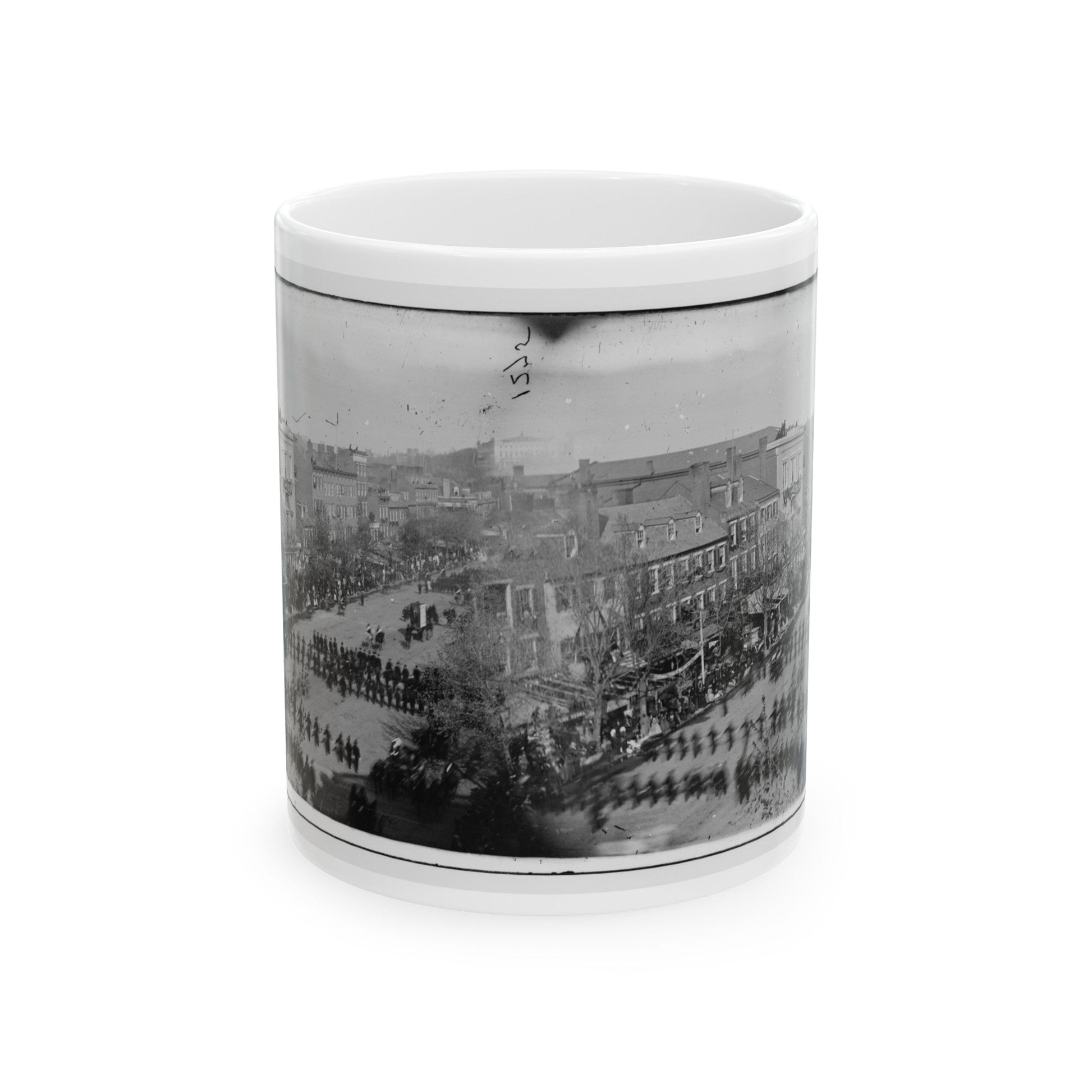 Washington, D.C. President Lincoln's Funeral Procession On Pennsylvania Avenue; Another View (U.S. Civil War) White Coffee Mug-11oz-The Sticker Space