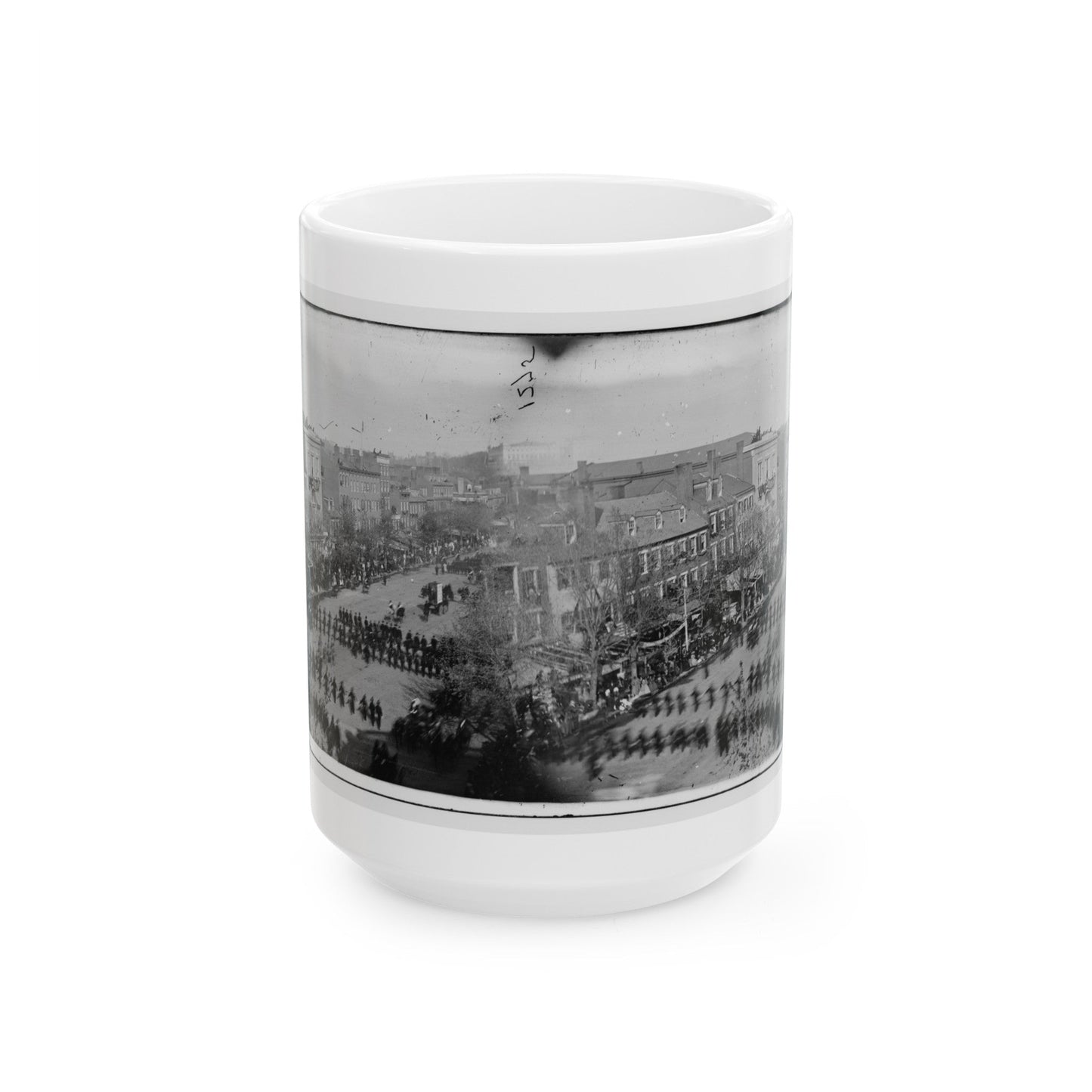 Washington, D.C. President Lincoln's Funeral Procession On Pennsylvania Avenue; Another View (U.S. Civil War) White Coffee Mug-15oz-The Sticker Space