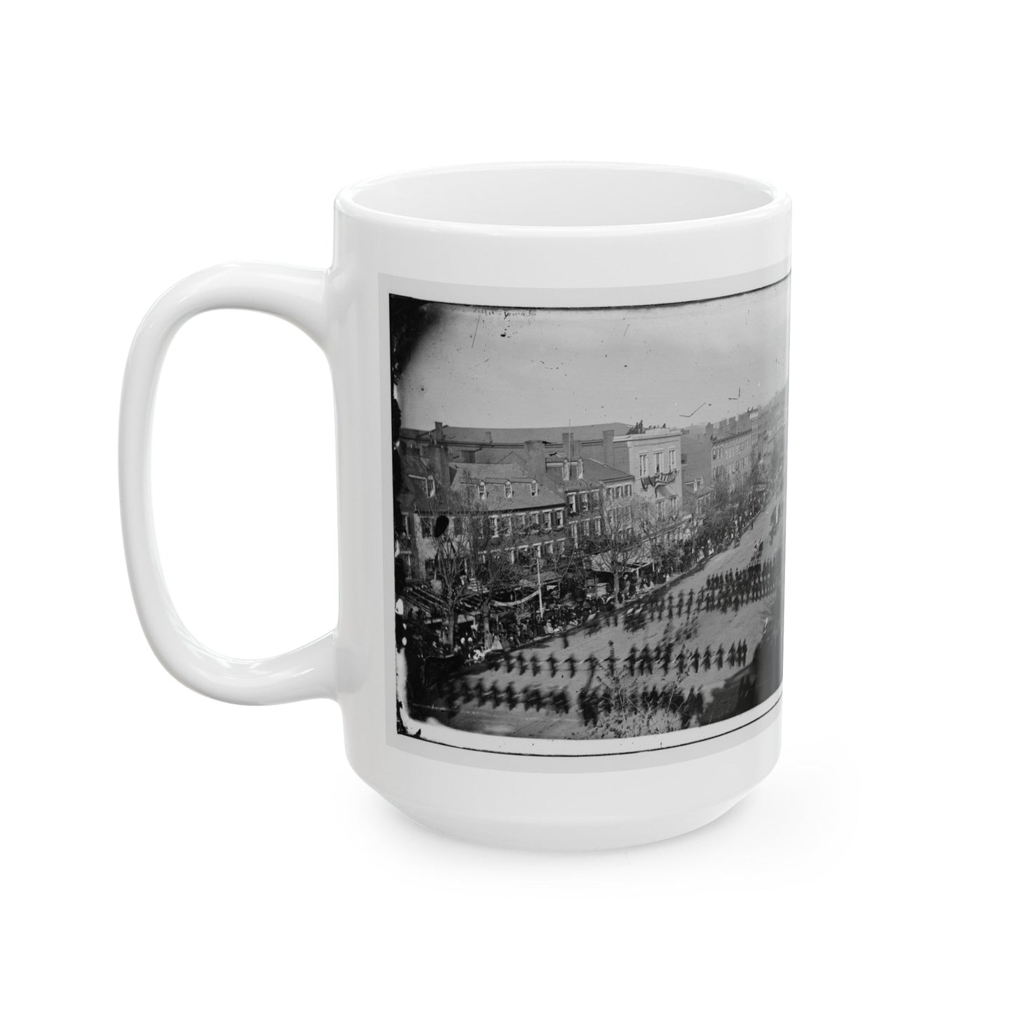 Washington, D.C. President Lincoln's Funeral Procession On Pennsylvania Avenue; Another View (U.S. Civil War) White Coffee Mug-The Sticker Space