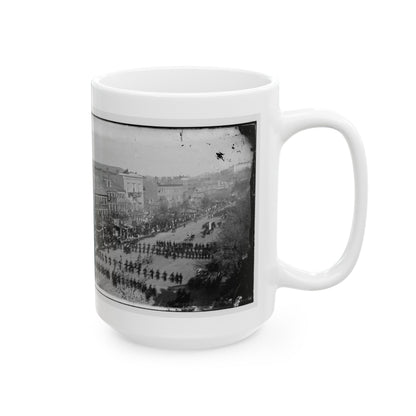 Washington, D.C. President Lincoln's Funeral Procession On Pennsylvania Avenue; Another View (U.S. Civil War) White Coffee Mug-The Sticker Space