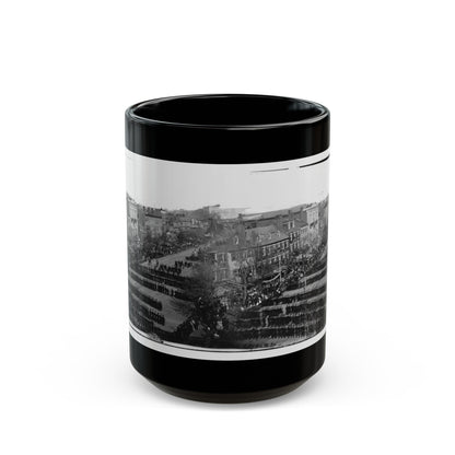 Washington, D.C. President Lincoln's Funeral Procession On Pennsylvania Avenue (U.S. Civil War) Black Coffee Mug-15oz-The Sticker Space