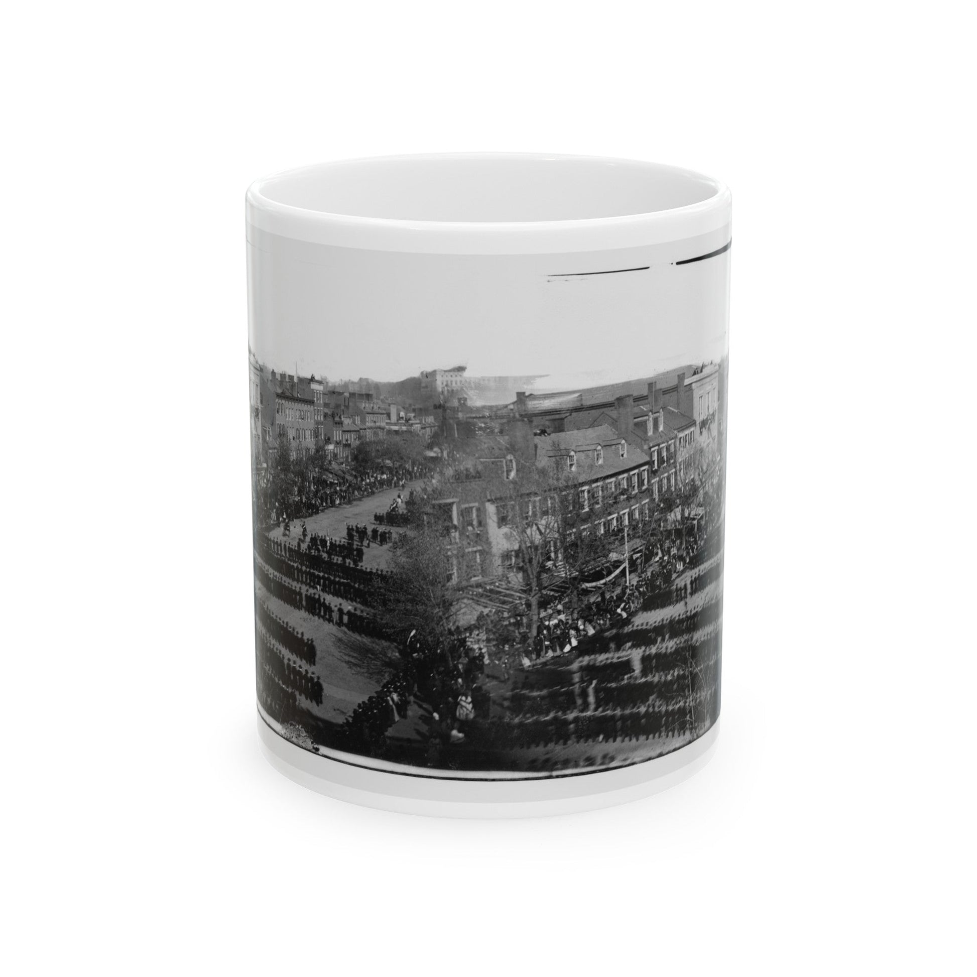 Washington, D.C. President Lincoln's Funeral Procession On Pennsylvania Avenue (U.S. Civil War) White Coffee Mug-11oz-The Sticker Space