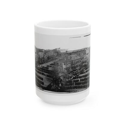 Washington, D.C. President Lincoln's Funeral Procession On Pennsylvania Avenue (U.S. Civil War) White Coffee Mug-15oz-The Sticker Space