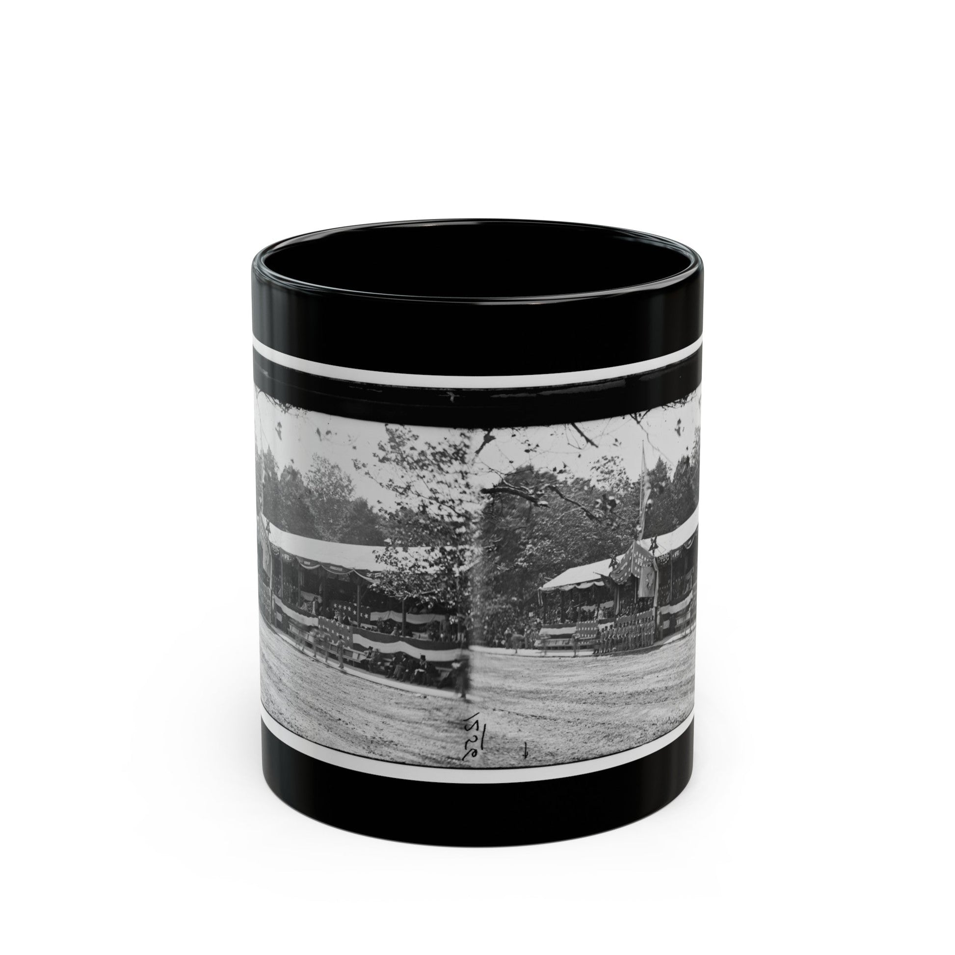 Washington, D.C. Presidential Reviewing Stand, With Guests And Guard (U.S. Civil War) Black Coffee Mug-11oz-The Sticker Space