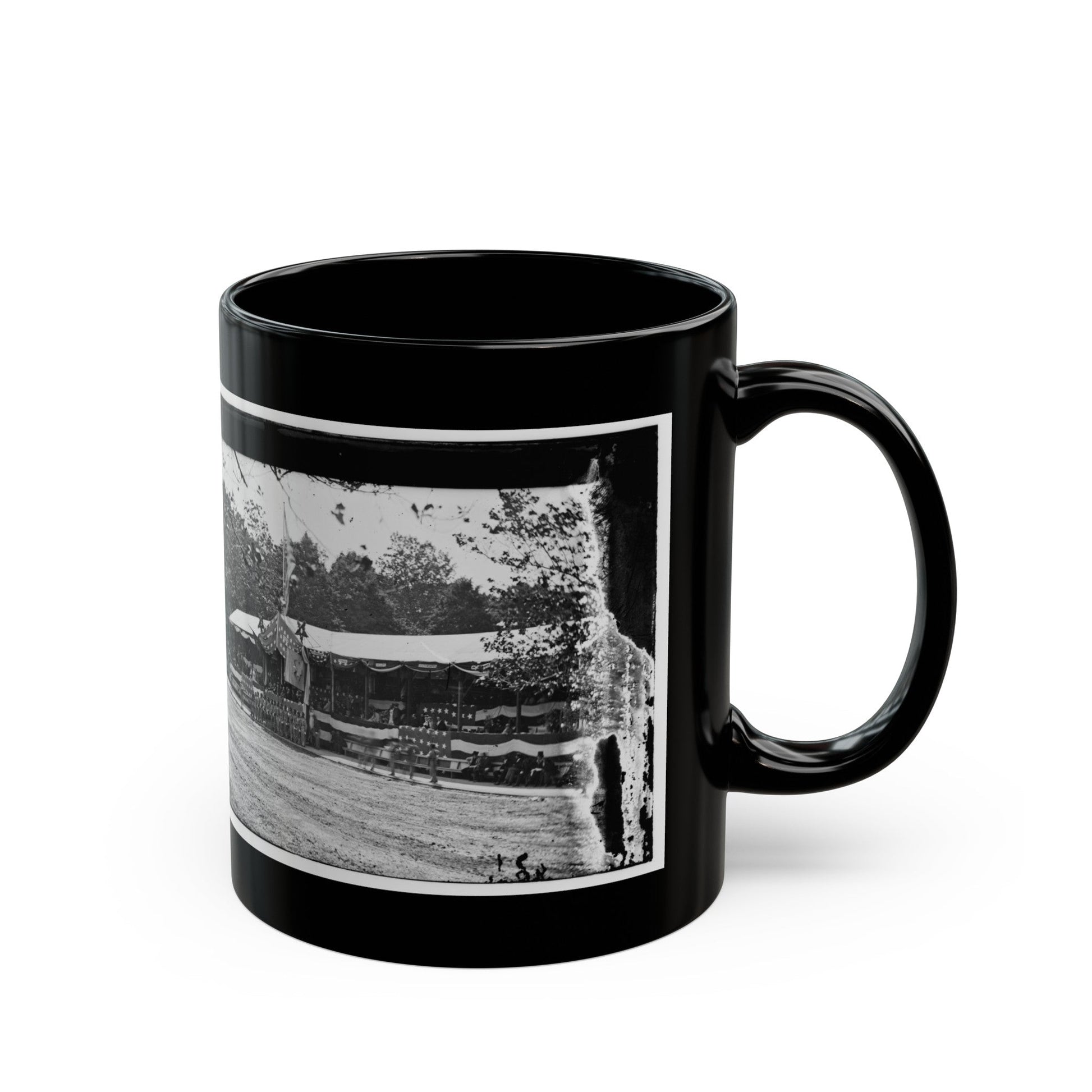 Washington, D.C. Presidential Reviewing Stand, With Guests And Guard (U.S. Civil War) Black Coffee Mug-The Sticker Space