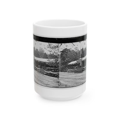 Washington, D.C. Presidential Reviewing Stand, With Guests And Guard (U.S. Civil War) White Coffee Mug-15oz-The Sticker Space