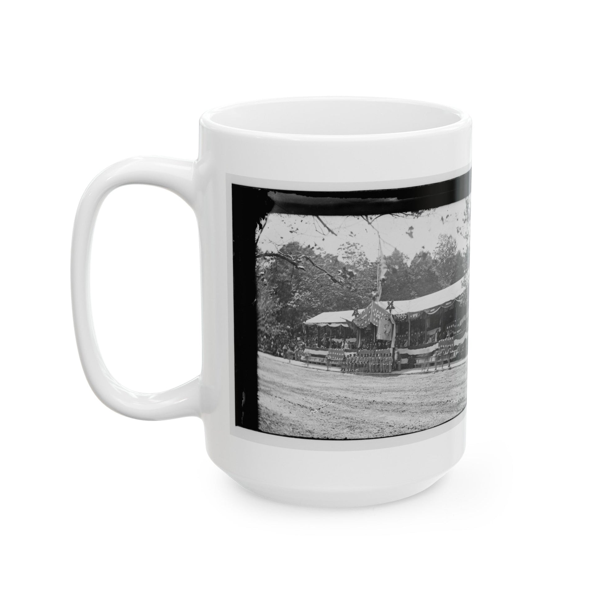 Washington, D.C. Presidential Reviewing Stand, With Guests And Guard (U.S. Civil War) White Coffee Mug-The Sticker Space