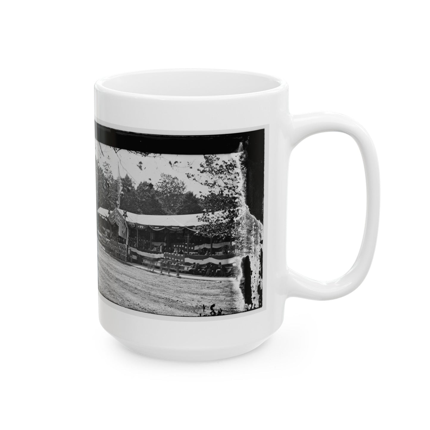 Washington, D.C. Presidential Reviewing Stand, With Guests And Guard (U.S. Civil War) White Coffee Mug-The Sticker Space