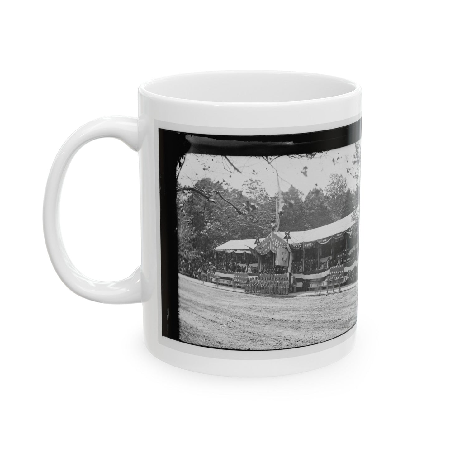 Washington, D.C. Presidential Reviewing Stand, With Guests And Guard (U.S. Civil War) White Coffee Mug-The Sticker Space