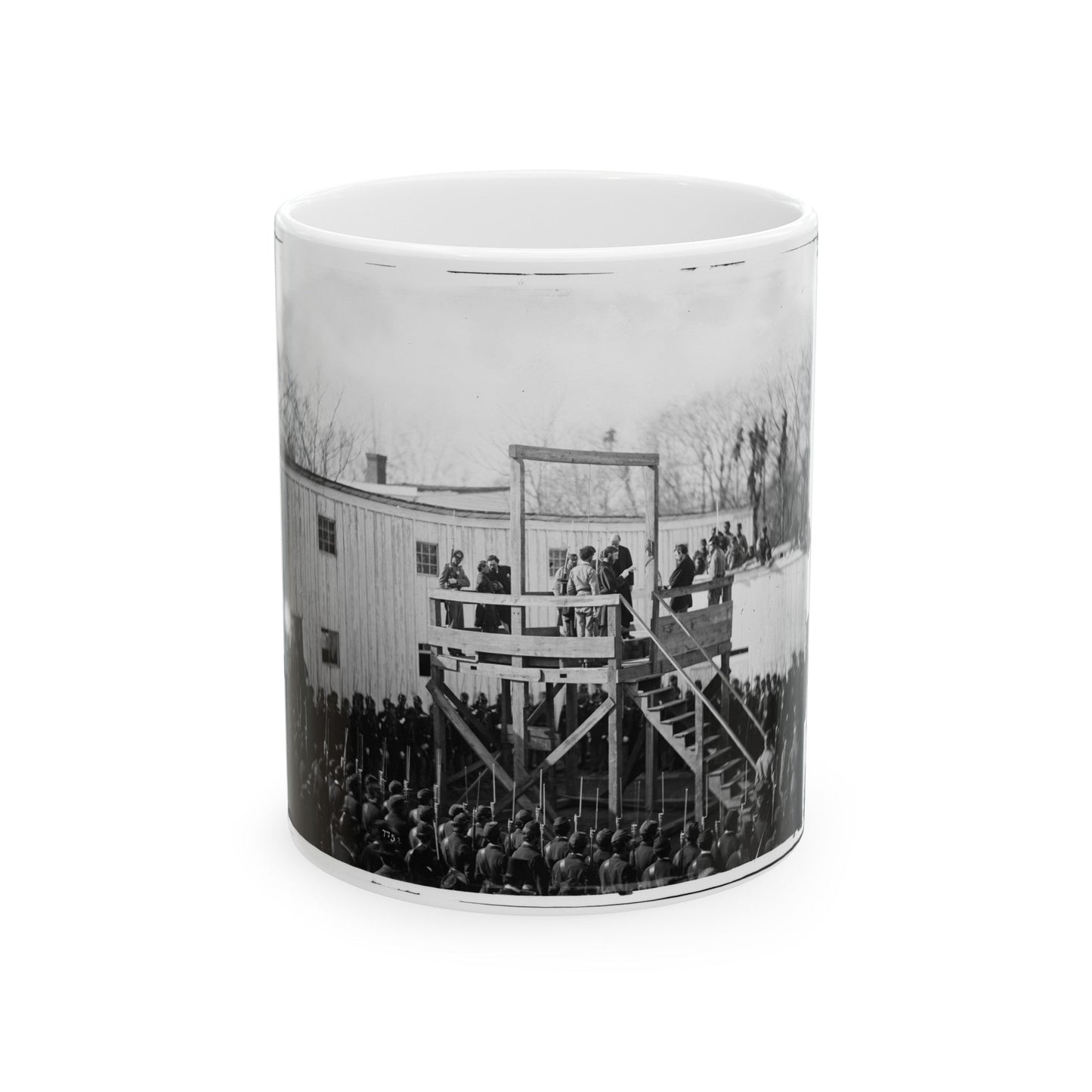 Washington, D.C. Reading The Death Warrant To Wirz On The Scaffold (U.S. Civil War) White Coffee Mug-11oz-The Sticker Space