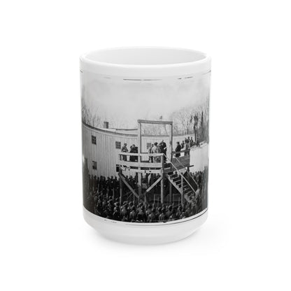 Washington, D.C. Reading The Death Warrant To Wirz On The Scaffold (U.S. Civil War) White Coffee Mug-15oz-The Sticker Space