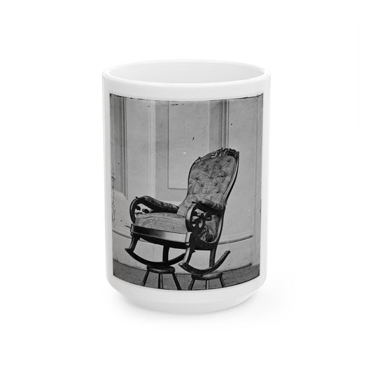 Washington, D.C. Rocking Chair Used By President Lincoln In Ford's Theater (U.S. Civil War) White Coffee Mug-15oz-The Sticker Space