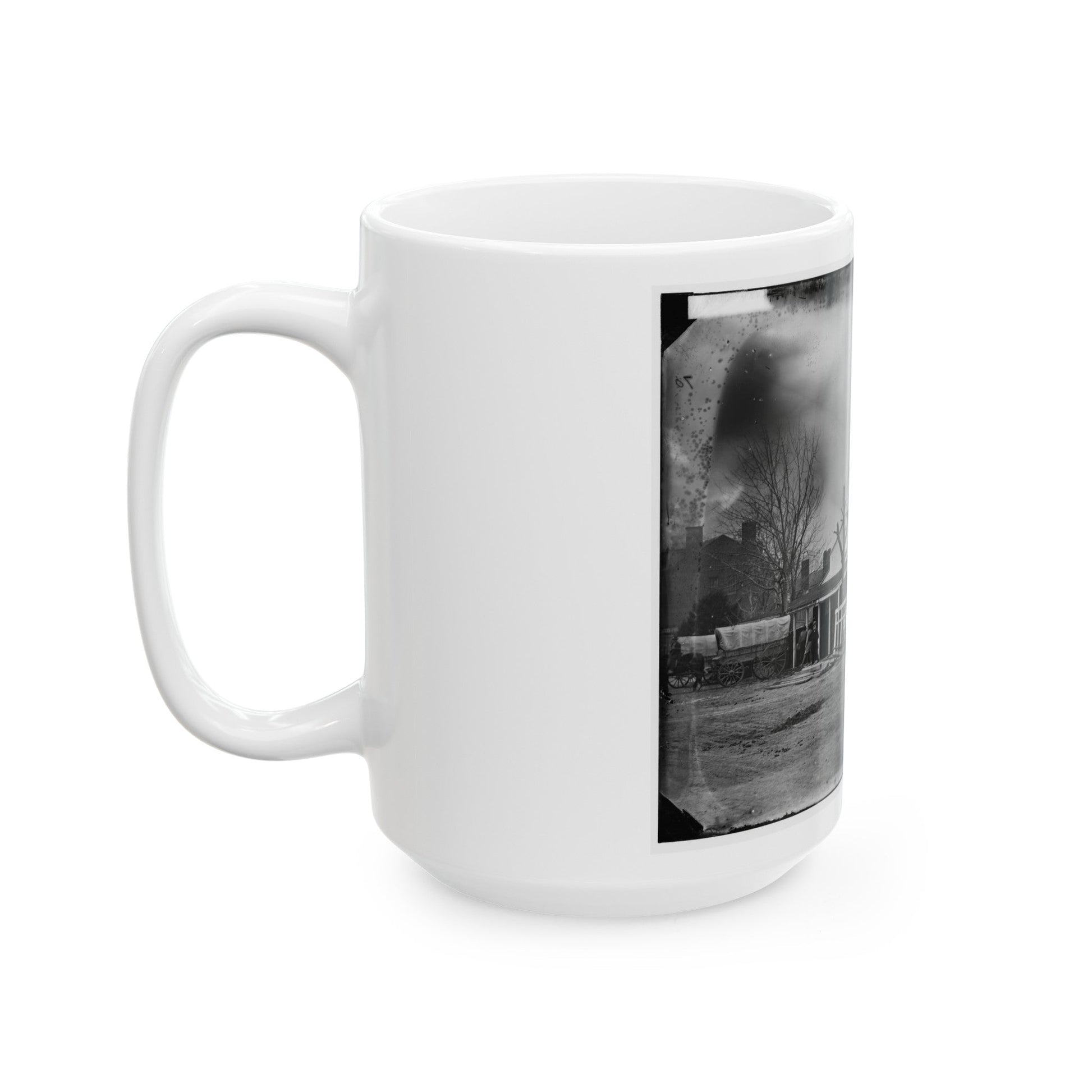 Washington, D.C. Staff, Buildings, And Wagons Of The Medical Department (U.S. Civil War) White Coffee Mug-The Sticker Space