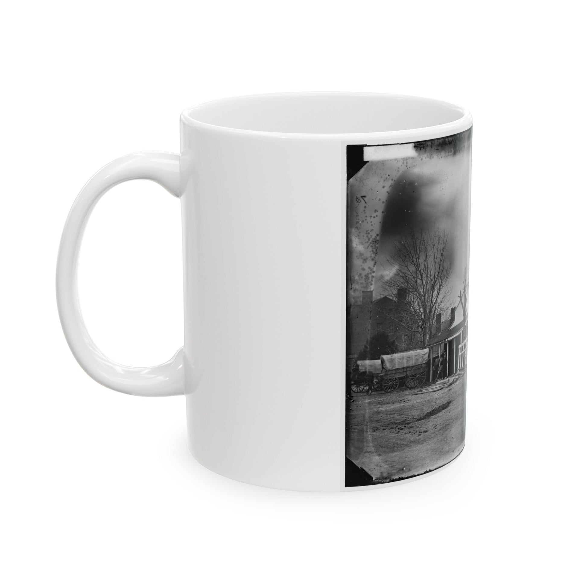 Washington, D.C. Staff, Buildings, And Wagons Of The Medical Department (U.S. Civil War) White Coffee Mug-The Sticker Space