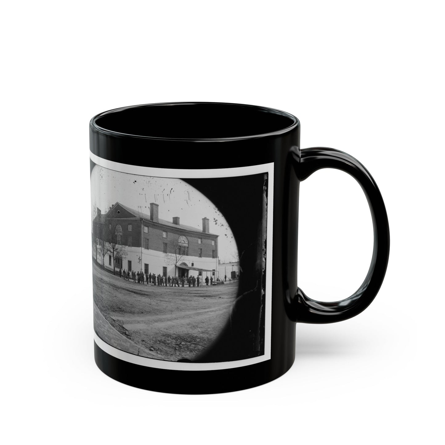 Washington, D.C. The Old Capitol Prison, 1st And A Streets Ne (U.S. Civil War) Black Coffee Mug-The Sticker Space