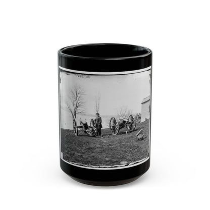 Washington, D.C. Two Wiard Guns At The Arsenal; Gen. Daniel E. Sickles By The Left-Hand One (U.S. Civil War) Black Coffee Mug-15oz-The Sticker Space