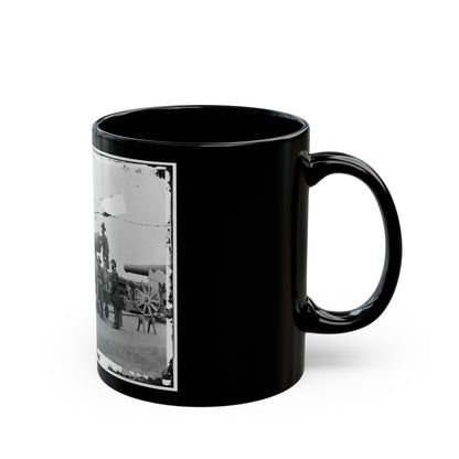 Washington, D.C., Vicinity. Seven Officers By A Big Gun In A Fort (U.S. Civil War) Black Coffee Mug-The Sticker Space