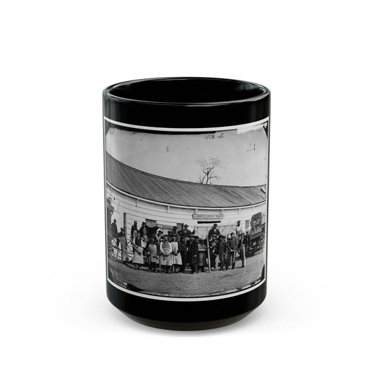 Washington, D.C. Workmen In Front Of The Ambulance Shop (U.S. Civil War) Black Coffee Mug-15oz-The Sticker Space