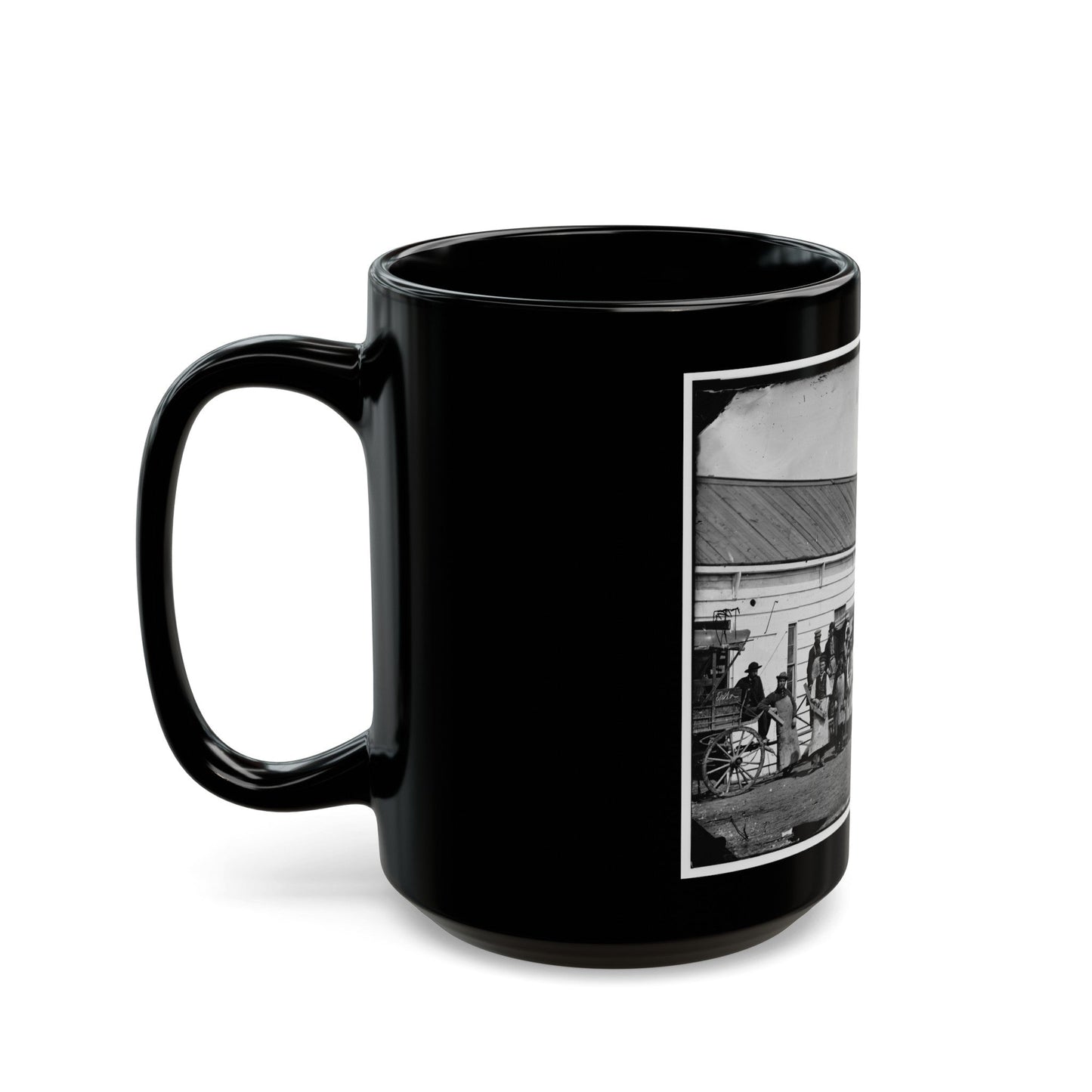 Washington, D.C. Workmen In Front Of The Ambulance Shop (U.S. Civil War) Black Coffee Mug-The Sticker Space