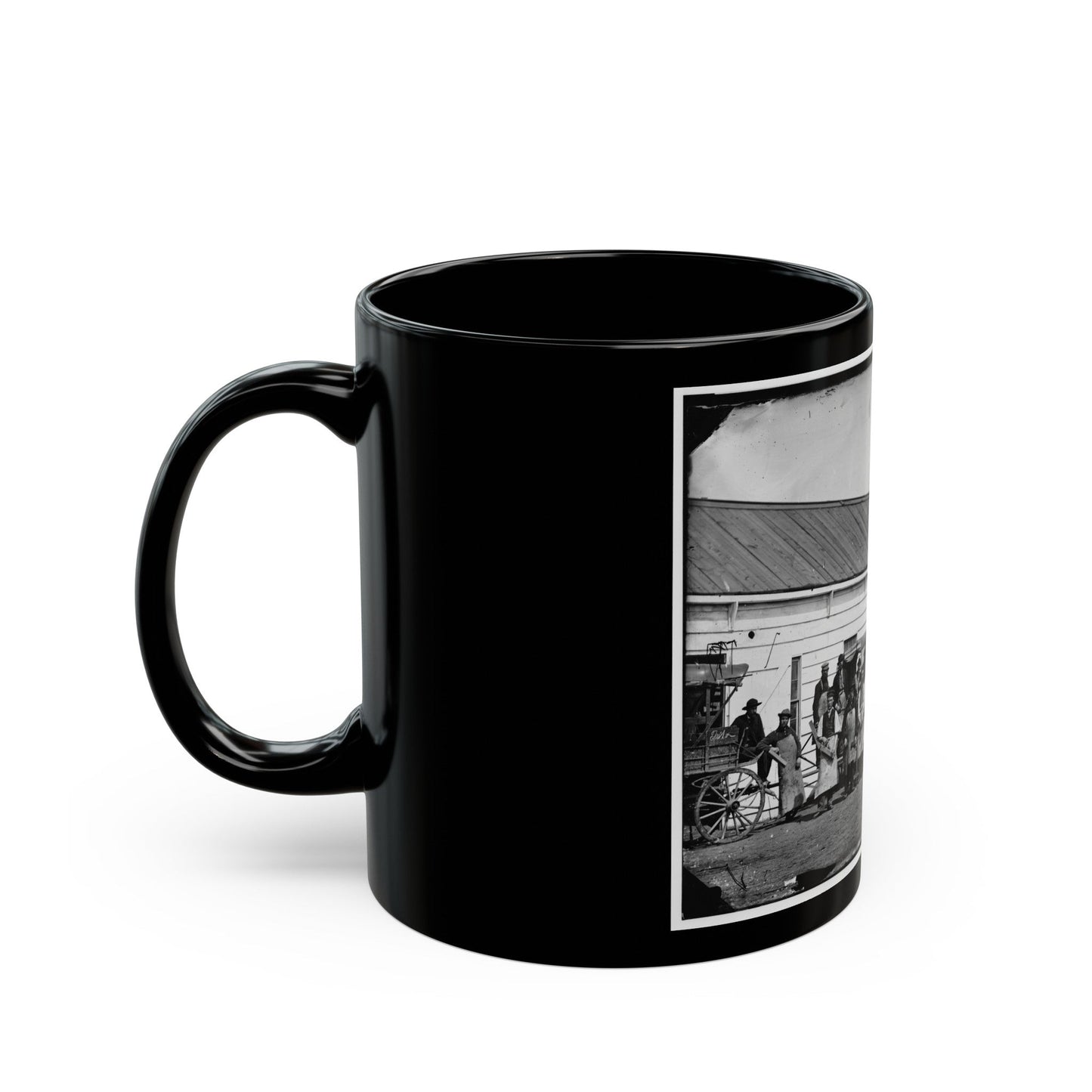 Washington, D.C. Workmen In Front Of The Ambulance Shop (U.S. Civil War) Black Coffee Mug-The Sticker Space